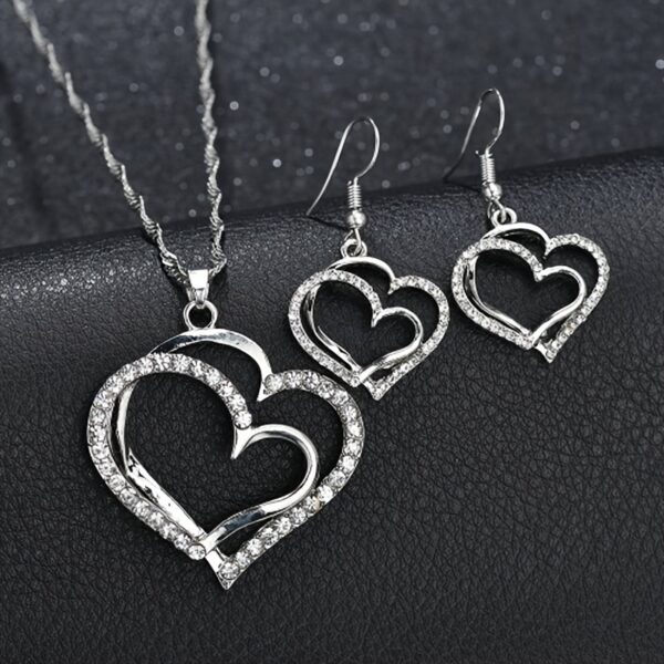 3pcs Set of Double Love Peach Heart Women's Outfit