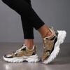 Women's Glittery Golden Sneakers