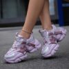 Women's Trendy Black Letter Patchwork Breathable Sneakers