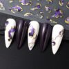 3pcs FULL BEAUTY Nail Art Stickers, 3D Marble Blue Wave Smoke Design