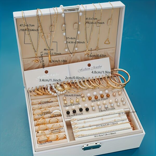 86pcs/set Fashionable and Elegant Necklace, Earrings, Rings, Studs, Jewelry Set , No Box