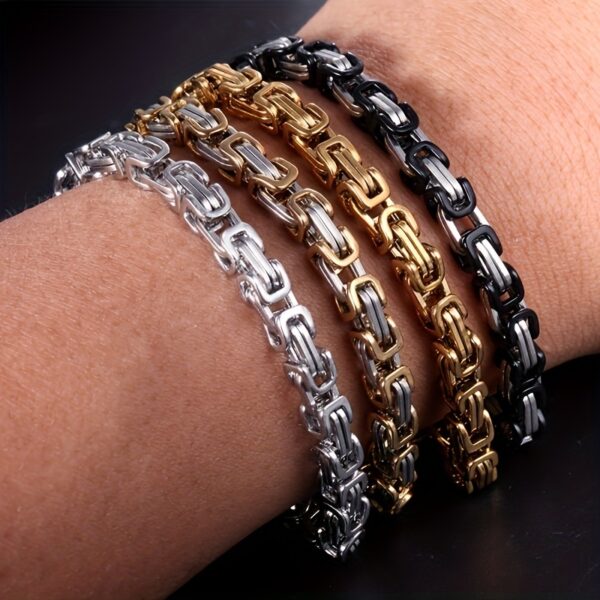 1 PCS Classic Fashion Stainless Steel Men's Chain Bracelet, Hip Hop Jewelry (Length: 21cm)