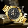 3pcs/set, Men's Stainless Steel Casual Trend Disc Calendar Quartz Watch And Lion Head Necklace Bracelet Set