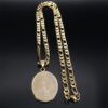 1pc Classic Virgin Mary Pendant Necklace, Stainless Steel Golden Plated Catholic Mother Mary Necklaces Jewelry For Men
