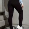 High-Waisted Distressed Denim Jeans For Women, Stretch Cotton Blend, Four-Seasonal, High-Rise, Dark Wash, Straight Leg