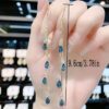 Elegant Colorful Droplet Rhinestone Dangle Earrings, Luxury Alloy Jewelry, Trendy Decor For Women, Choose Your Color