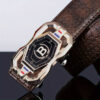 Men's Leather Belt With Automatic Buckle, Two-Layer Cowhide, Simple And Elegant Design For Business And Casual Occasions