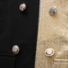 Elegant Color Block Two-piece Set, Double Breasted Long Sleeve Blazer & Pants Outfits, Women's Clothing