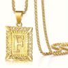 1pc Hip Hop Style Copper Pendant Necklace with Gold Plated Stainless Steel Chain, 26 Alphabet A-Z Options, Fashion High-End Charm Jewelry Gift