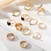 27pcs Punk Exaggerated Ring Set Trendy Patterns Y2k Vintage Style Animal Elements Mix And Match For Party And Daily Decor