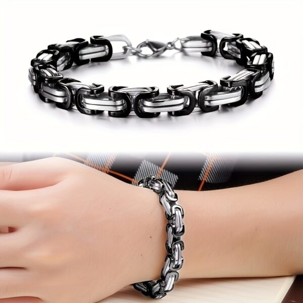 1 PCS Classic Fashion Stainless Steel Men's Chain Bracelet, Hip Hop Jewelry (Length: 21cm)