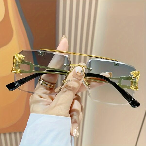 7 Pairs Of Double Horizontal Bar Glasses In Various Colors, Rectangular Metal Glasses Suitable For Daily Parties, Driving, Travel And Photography