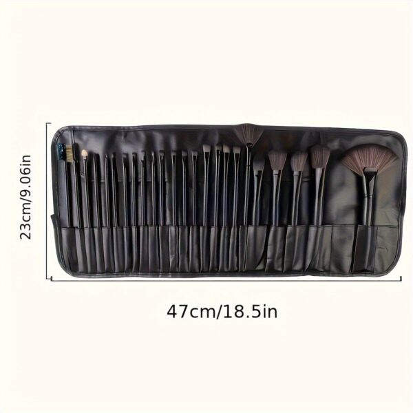 24pcs Professional Makeup Brush Set for Beginners - Oval Brushes with ABS Plastic Handles and Polyester Bristles, Unscented, Suitable for Normal Skin, Includes Foundation, Blush, Eye Shadow, Concealer Brushes with Soft Bristles and Durable Holder