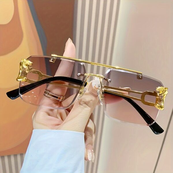 7 Pairs Of Double Horizontal Bar Glasses In Various Colors, Rectangular Metal Glasses Suitable For Daily Parties, Driving, Travel And Photography