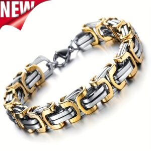 1 PCS Classic Fashion Stainless Steel Men's Chain Bracelet, Hip Hop Jewelry (Length: 21cm)