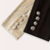 Elegant Color Block Two-piece Set, Double Breasted Long Sleeve Blazer & Pants Outfits, Women's Clothing