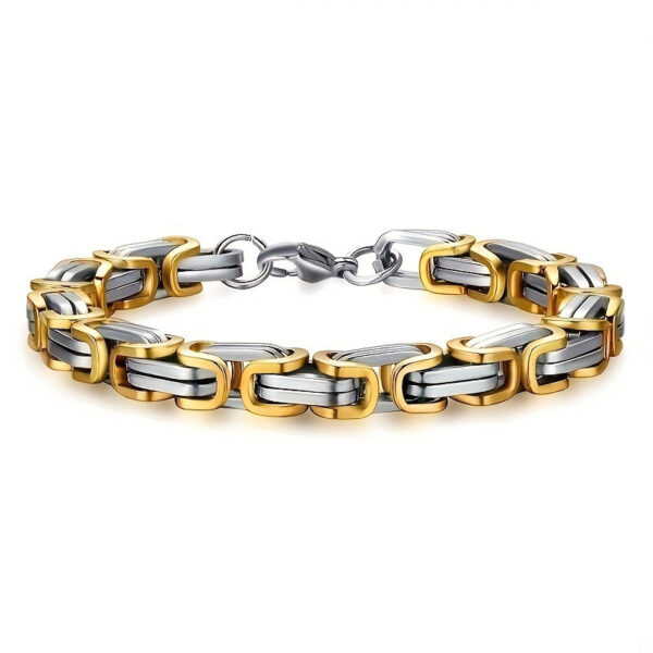 1 PCS Classic Fashion Stainless Steel Men's Chain Bracelet, Hip Hop Jewelry (Length: 21cm)