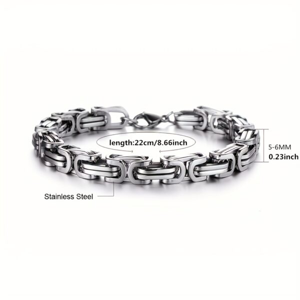 1 PCS Classic Fashion Stainless Steel Men's Chain Bracelet, Hip Hop Jewelry (Length: 21cm)