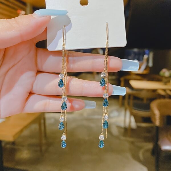 Elegant Colorful Droplet Rhinestone Dangle Earrings, Luxury Alloy Jewelry, Trendy Decor For Women, Choose Your Color