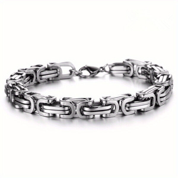1 PCS Classic Fashion Stainless Steel Men's Chain Bracelet, Hip Hop Jewelry (Length: 21cm)