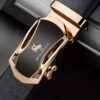 1pc Men's Creative PU Leather Belt, Golden And Black