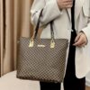 6 Pcs Allover Printed Boston Handbag & Purse Set, PU Leather Zipper Shoulder Bag, Multi-functional Leisure Commuter Bag