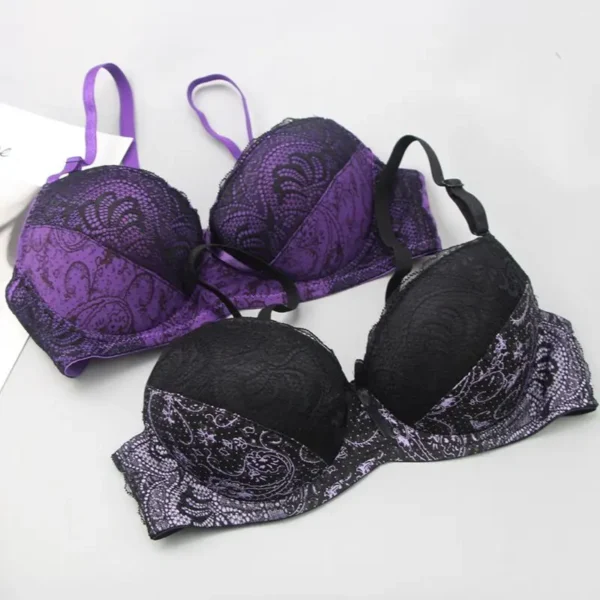 New BCDE Cup Embroidered Lace Up Bras Plus Size Women