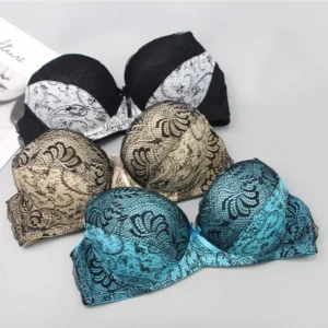 New BCDE Cup Embroidered Lace Up Bras Plus Size Women
