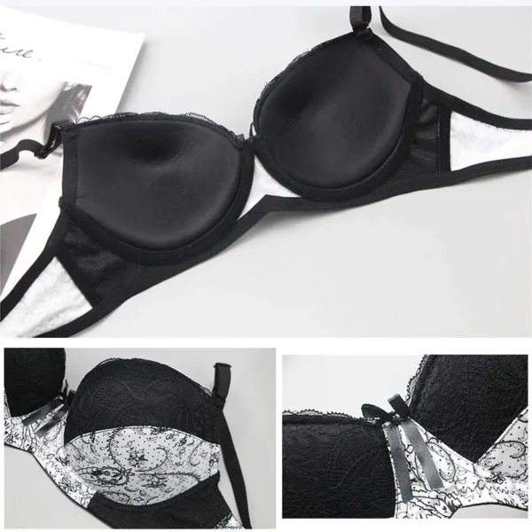 New BCDE Cup Embroidered Lace Up Bras Plus Size Women