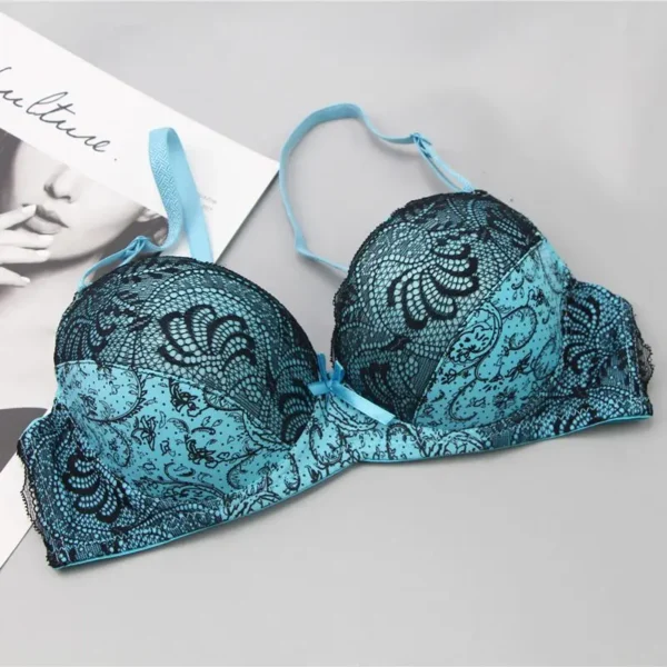New BCDE Cup Embroidered Lace Up Bras Plus Size Women