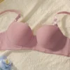 2sets Solid Underwire Lingerie Set Women Push Up Bra With Steel Rin