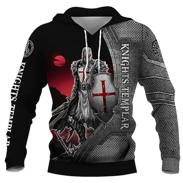 Hoodies Knight Templar Armor Jesus God Guard Cavalier 3d Print Sweatshirts