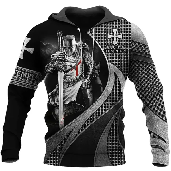 Hoodies Knight Templar Armor Jesus God Guard Cavalier 3d Print Sweatshirts