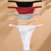 FINETOO 5PCS/Set Sexy G-string Panties Cotton Women's Underwear