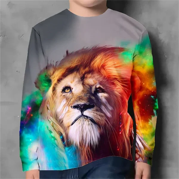 Children's Clothing Boys Tshirt Long Sleeve Children T-Shirt Cartoon Animals Print Funny Kids Summer Clothes Girl Clothes Tops