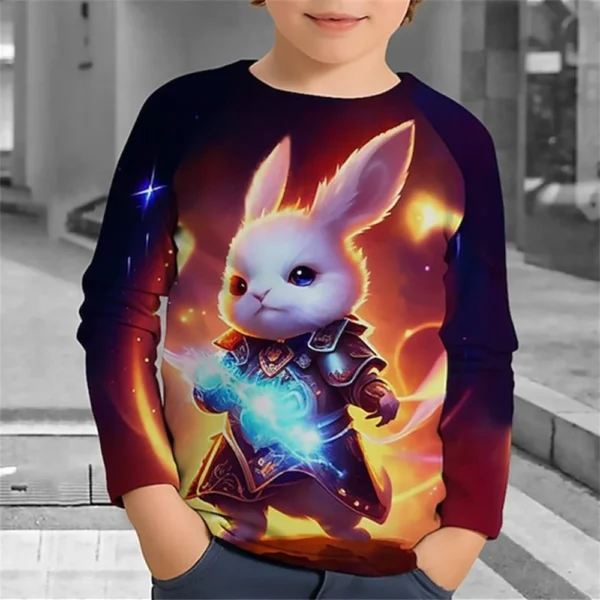 Children's Clothing Boys Tshirt Long Sleeve Children T-Shirt Cartoon Animals Print Funny Kids Summer Clothes Girl Clothes Tops