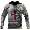 Hoodies Knight Templar Armor Jesus God Guard Cavalier 3d Print Sweatshirts