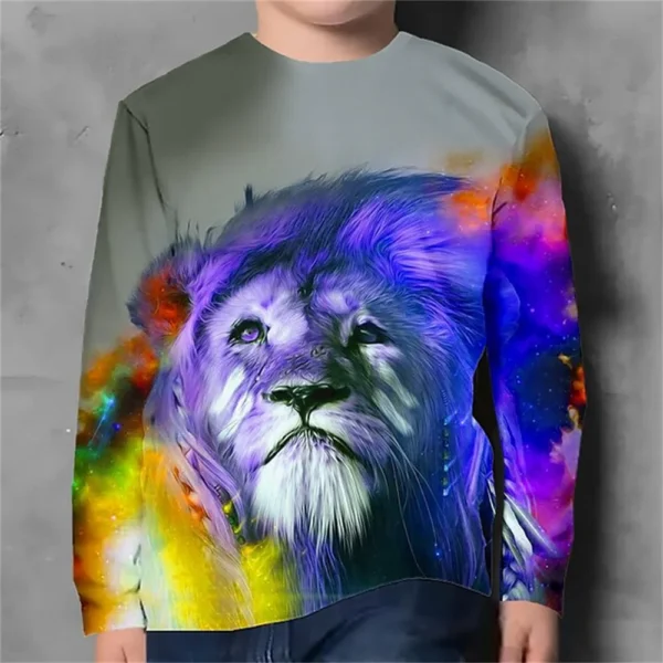 Children's Clothing Boys Tshirt Long Sleeve Children T-Shirt Cartoon Animals Print Funny Kids Summer Clothes Girl Clothes Tops