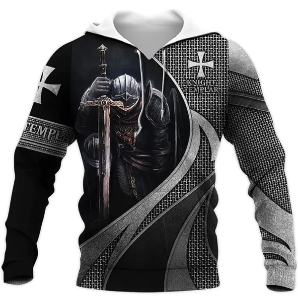 Hoodies Knight Templar Armor Jesus God Guard Cavalier 3d Print Sweatshirts