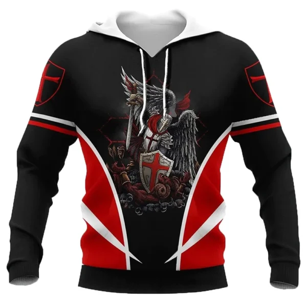 Hoodies Knight Templar Armor Jesus God Guard Cavalier 3d Print Sweatshirts