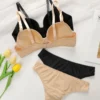 2sets Solid Underwire Lingerie Set Women Push Up Bra With Steel Rin