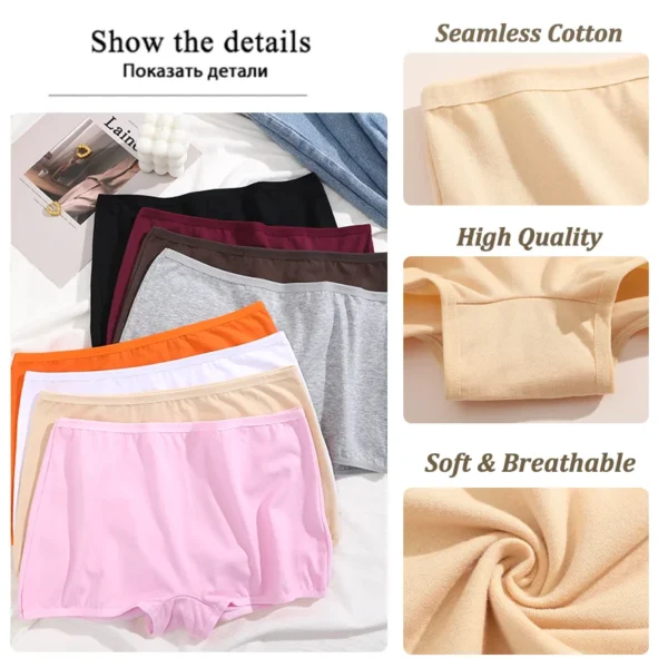 New Women's Panties Cotton Seamless Sports Boxers Underwear Female