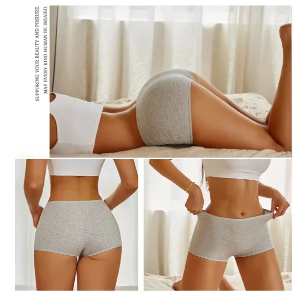 New Women's Panties Cotton Seamless Sports Boxers Underwear Female