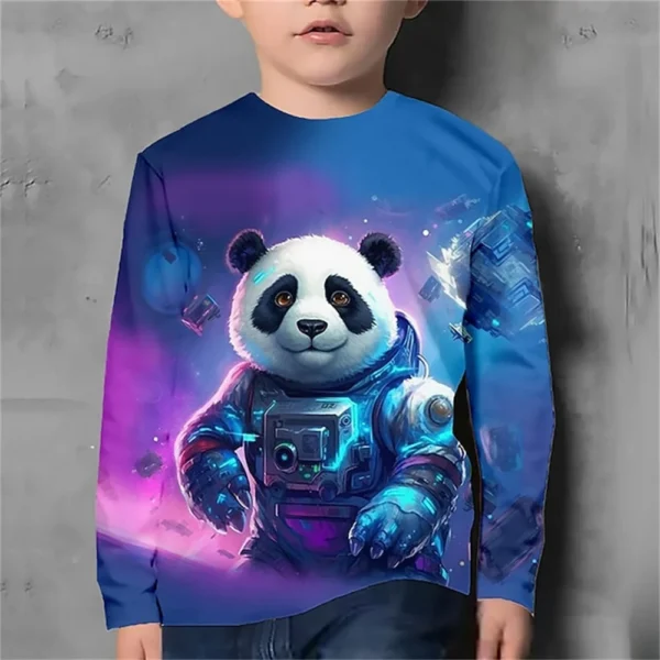 Children's Clothing Boys Tshirt Long Sleeve Children T-Shirt Cartoon Animals Print Funny Kids Summer Clothes Girl Clothes Tops