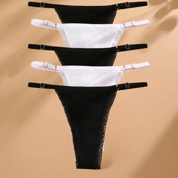 FINETOO 5PCS/Set Sexy G-string Panties Cotton Women's Underwear