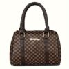 6 Pcs Allover Printed Boston Handbag & Purse Set, PU Leather Zipper Shoulder Bag, Multi-functional Leisure Commuter Bag