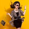 5-Piece Leopard Print Jewelry Set for Women - Plastic Fashion Statement Earrings, Bracelets, Necklace with Tassel Pendant, Clutch Purse - Street Style, Daily & Vacation Wear, All Seasons Accessory Kit