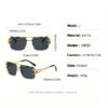 7 Pairs Of Double Horizontal Bar Glasses In Various Colors, Rectangular Metal Glasses Suitable For Daily Parties, Driving, Travel And Photography