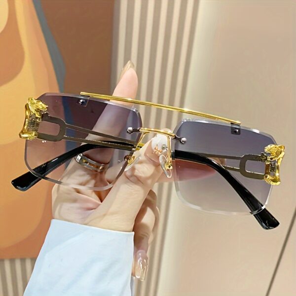 7 Pairs Of Double Horizontal Bar Glasses In Various Colors, Rectangular Metal Glasses Suitable For Daily Parties, Driving, Travel And Photography