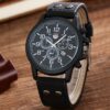 4pcs Watch And Bracelet Set, Men's Casual Quartz Wrist Watch Men's PU Strap Watch And 3pcs Bangle Set, Ideal choice for Gifts